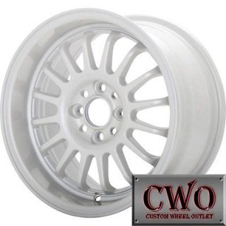 Newly listed 15 White Konig Retrack Wheels Rims 4x100 4 Lug Civic Mini 