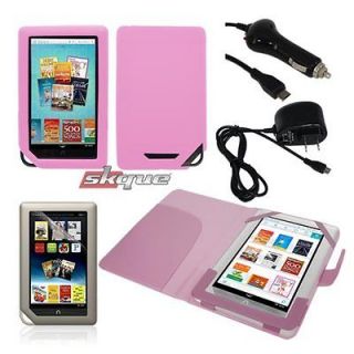   Case+Soft Skin Cover+Car Wall Charger+Film For Nook Color Tablet