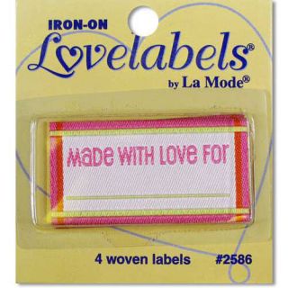   WITH LOVE FOR _ IRON ON WOVEN LABELS LOVELABELS QUILT/CLOTHING LABELS