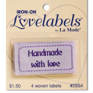   WITH LOVE IRON ON WOVEN LABELS LOVELABELS QUILT / CLOTHING LABELS