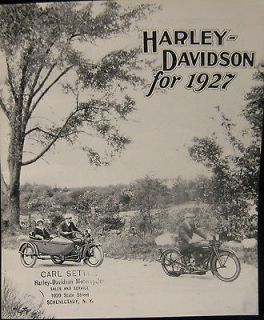   Harley Davidson Motorcycle & Sidecar Sales Brochure Showing All Models
