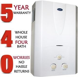 Propane Gas Tankless Hot Water Heater  Instant On Demand Whole House 