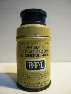 Rare Antique Vintage Merck Sharp Dohme Antiseptic BFI Tin First Aid 