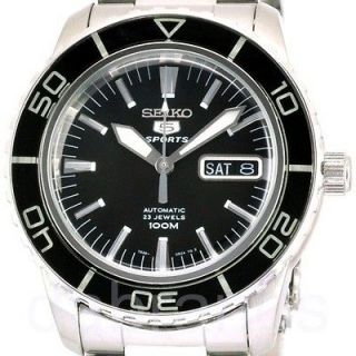 Seiko 5 Sports Automatic Black Dial 23 Jewels WR100M Watch SNZH55 