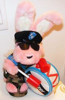 Stuffed Toy Energizer Bunny Wearing Camouflage Gear & Military Style 