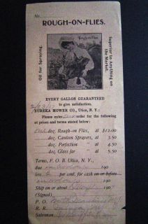 Eureka Mower Co.Rough On Fl​ies Sprayers Order Form 1907