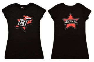 Edge Rockstar Lips Womens Black WWE T Shirt New