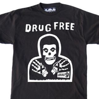 Skull Straight Edge Drug Free T Shirt CMPunk Original