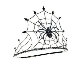 Dark Black Spider Woman Lady Spiderwoman Queen Crown for Play Costume 
