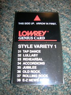 LOWREY GENIUS STYLE ROM CARD for NT Series Organs  STYLE VARIETY 1