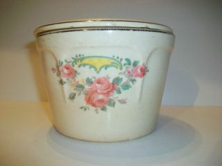 Vintage Universal Potteries Camwood Ivory Rose Pattern Bowl/Cannister 