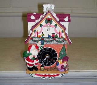 Musical Santa Clock Plays on the Hour 3 Batteries.Keeps Perfect Time 