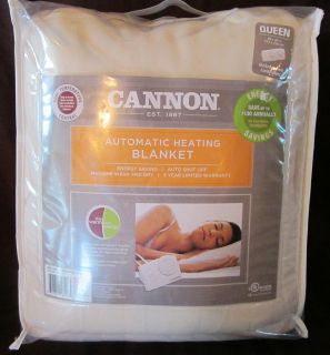 CANNON Automatic Electric Heating Heated Blanket QUEEN ivory  NEW!