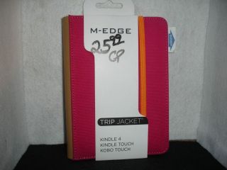   NWT PINK CANVAS TRIP JACKET KINDLE 4 & TOUCH / KOBO TOUCH E BOOK COVER