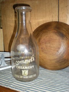 Vintage Milk Bottle Lommels Creamery Old Dairy Farm Glass Bottle 1 