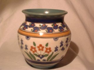 Antique Dutch ARNHEM GOUDA Ispahan Faience Art Pottery Vase