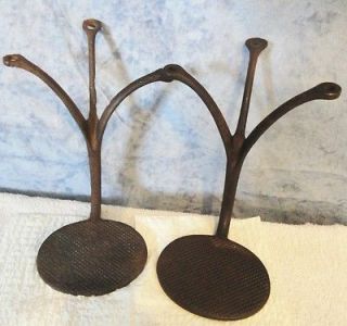 Antique Cast Iron Horse Drawn Wagon Buggy Steps Pair Primitive Oval 