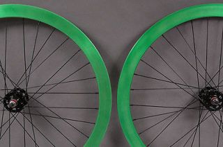 Velocity B43 Antifreeze GREEN Track Fixed Gear Bike Wheels Wheelset 