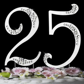 SILVER Cake Topper Numbers for Birthday/Anniv​ersary