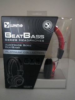 LUXMO BEAT Bass Platinum Collection Headphones 3.5mm audio jack RED 