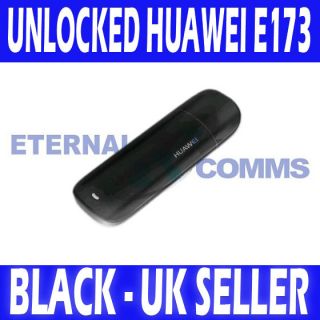 UNLOCKED HUAWEI E173 USB MOBILE BROADBAND DONGLE MODEM   BLACK   UK 