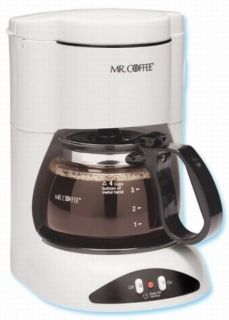 Mr. Coffee 4 Cup Commercial Coffee Maker   White w/Glass Carafe