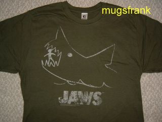 New Jaws Movie Shark Chalk Outline Drawing T Shirt