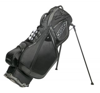 NEW OGIO GROM STEALTH BLACK CARRY GOLF STAND BAG 8 WAY WOODE TOP