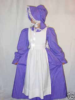   Historical Clothing Handmade Girl Halloween Costume~Purple Pioneer~14