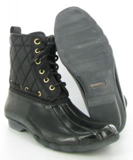 Sperry Top sider Shearwater Rain Boots Black Womens size 8.5 M Used $ 