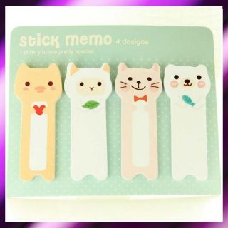 Cute Cat Bear Sticker Post It Bookmark Point It Marker Memo Flags 