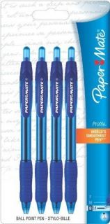 pack   Paper Mate Profile Retractable Ballpoint Pens, BLUE Ink Pens 