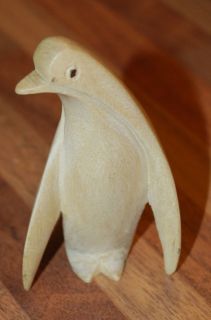   TRADE HAND CARVED WOOD CARVING PENGUIN SCULPTURE GIFT PRESENT 7 8CM
