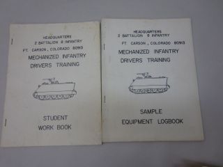 Army Mechanized Infantry Drivers Training Student Log and Work Book 