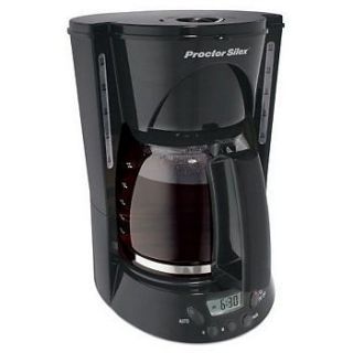 Proctor Silex 48574Y 12 Cup Black CoffeeMaker w/ Clock
