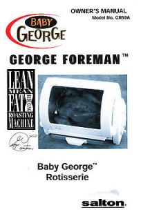 Baby George Foreman Rotisserie Salton User Instruction Manual 