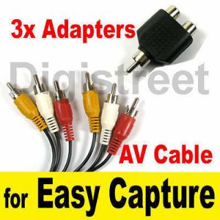 RCA Splitter Connector+AV Lead Cable for Dazzle DVC 100 Capture Card 