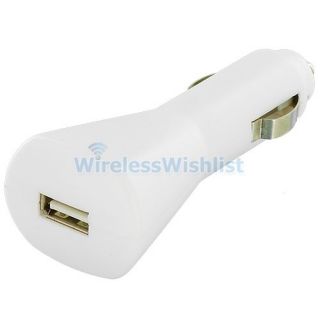 White Car Vehicle Charger Adapter for New Apple iPhone 5 5G