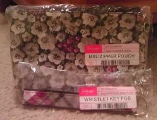 Thirty one Mini Zipper Pouch retired Painted Floral with matching 