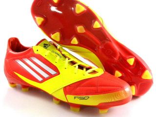 Adidas Adizero F50 II Red/Yellow/White Leather LE Soccer Cleats Boots 