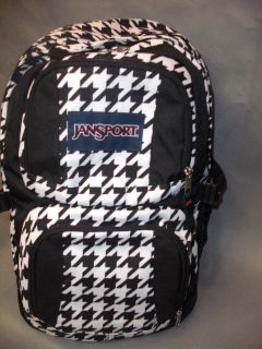   BLACK & WHITE HOUNDS TOOTH BACKPACK LARGE ROOMY LAPTOP SLING FLAWLESS