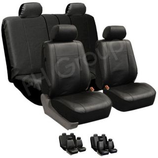  Covers W. 4 Headrests & Solid Bench Black (Fits GMC Sierra 1500 HD
