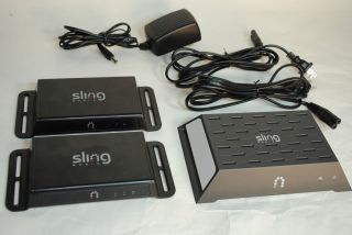 Slingbox SB220 100 with two (2) SlingLink Turbo boxes and power cables
