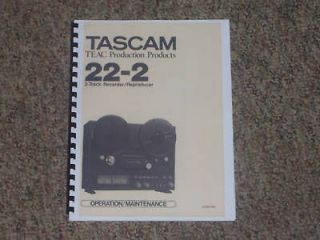 Tascam 22 2 Reel to Reel Tape Owners Manual Pro Bound