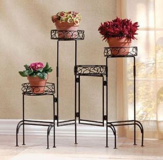 TIER WROUGHT IRON PLANT STAND PLANTER STANDS FLOWERS NEW