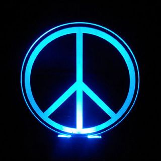 Peace Symbol Mark Table Top Lamp LED Acrylic Mood Light Sign