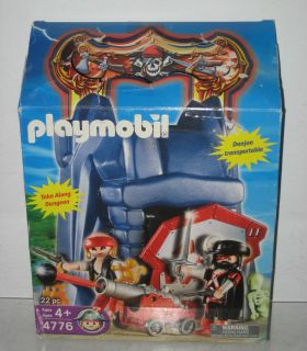 PLAYMOBIL PIRATES AND CANNON 22 PIECE SET 4776 TAKE ALONG DUNGEON CASE