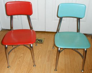 Vintage 50s Heywood Wakefield SOLID Pre School Small Student Chairs 