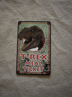 Universal Studios Jurassic Park Dino T Rex Meal Ticket Card/93/Origi 