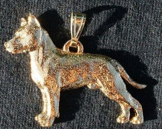 AMERICAN STAFFORDSHIRE BULL TERRIER Amstaff Dog 24K Gold Plated 